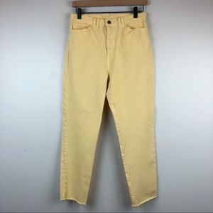 AMERICAN APPAREL High Rise Raw Hem Straight Jean